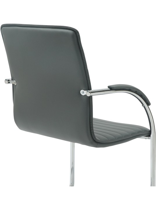 Bezoekersstoel Tira kunstleer, grijs