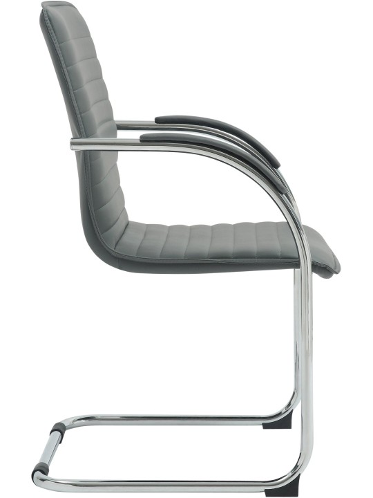 Bezoekersstoel Tira kunstleer, grijs