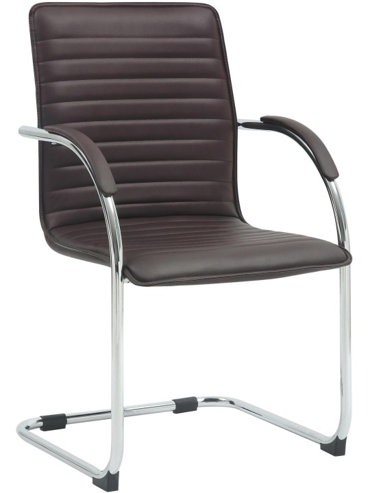 Bezoekersstoel Tira kunstleer, bruin