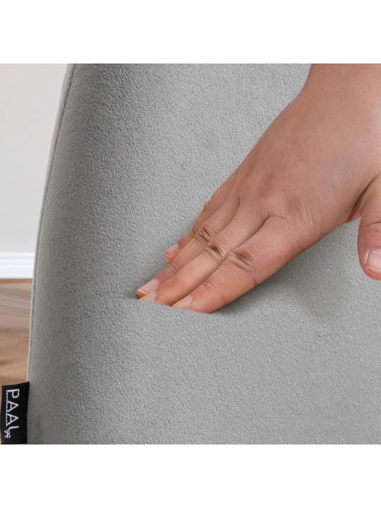 Set van 2 barkrukken Braga fluweel chroom, grijs