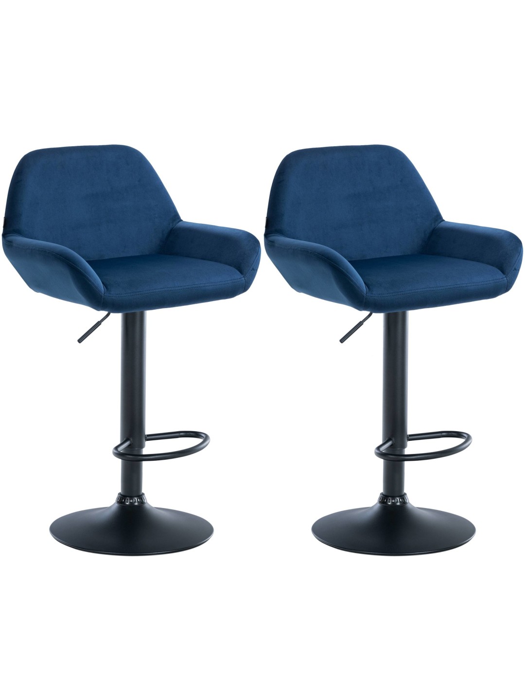 Set van 2 barkrukken Braga fluweel, blauw