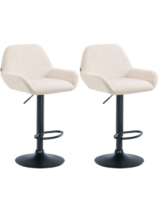 Set van 2 barkrukken Braga fluweel, crème Set van 2 barkrukken Braga fluweel, crème
