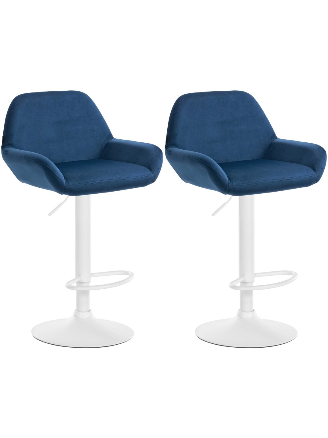 Set van 2 barkrukken Braga fluweel, blauw