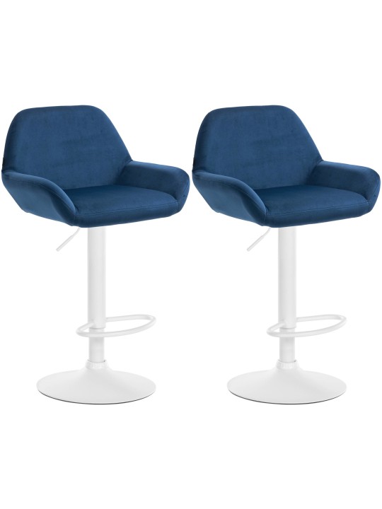 Set van 2 barkrukken Braga fluweel, blauw
