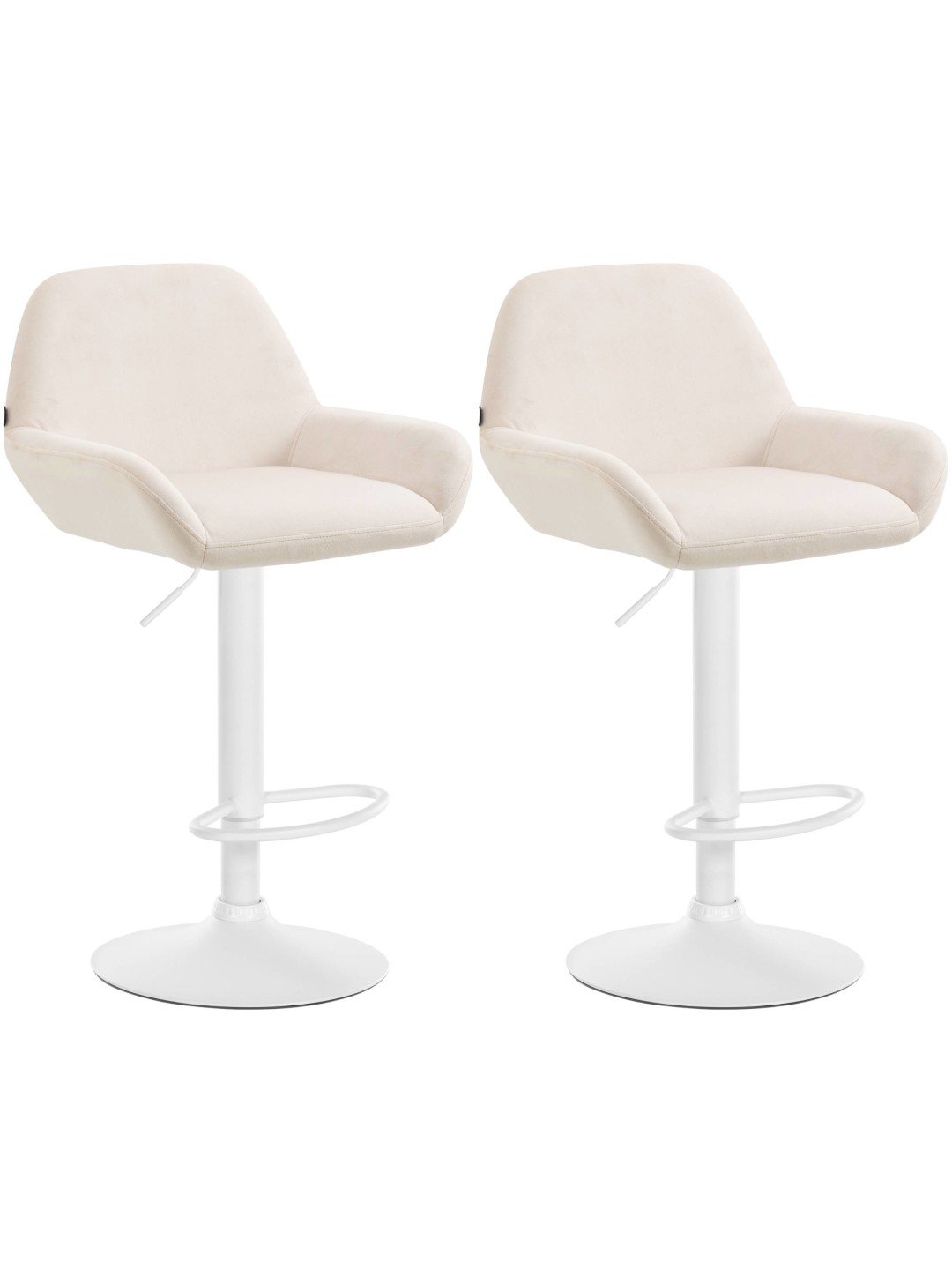 Set van 2 barkrukken Braga fluweel, crème