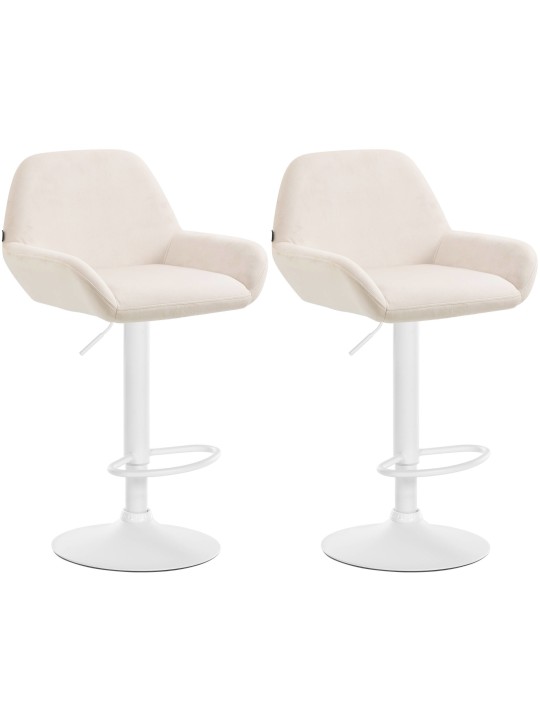 Set van 2 barkrukken Braga fluweel, crème
