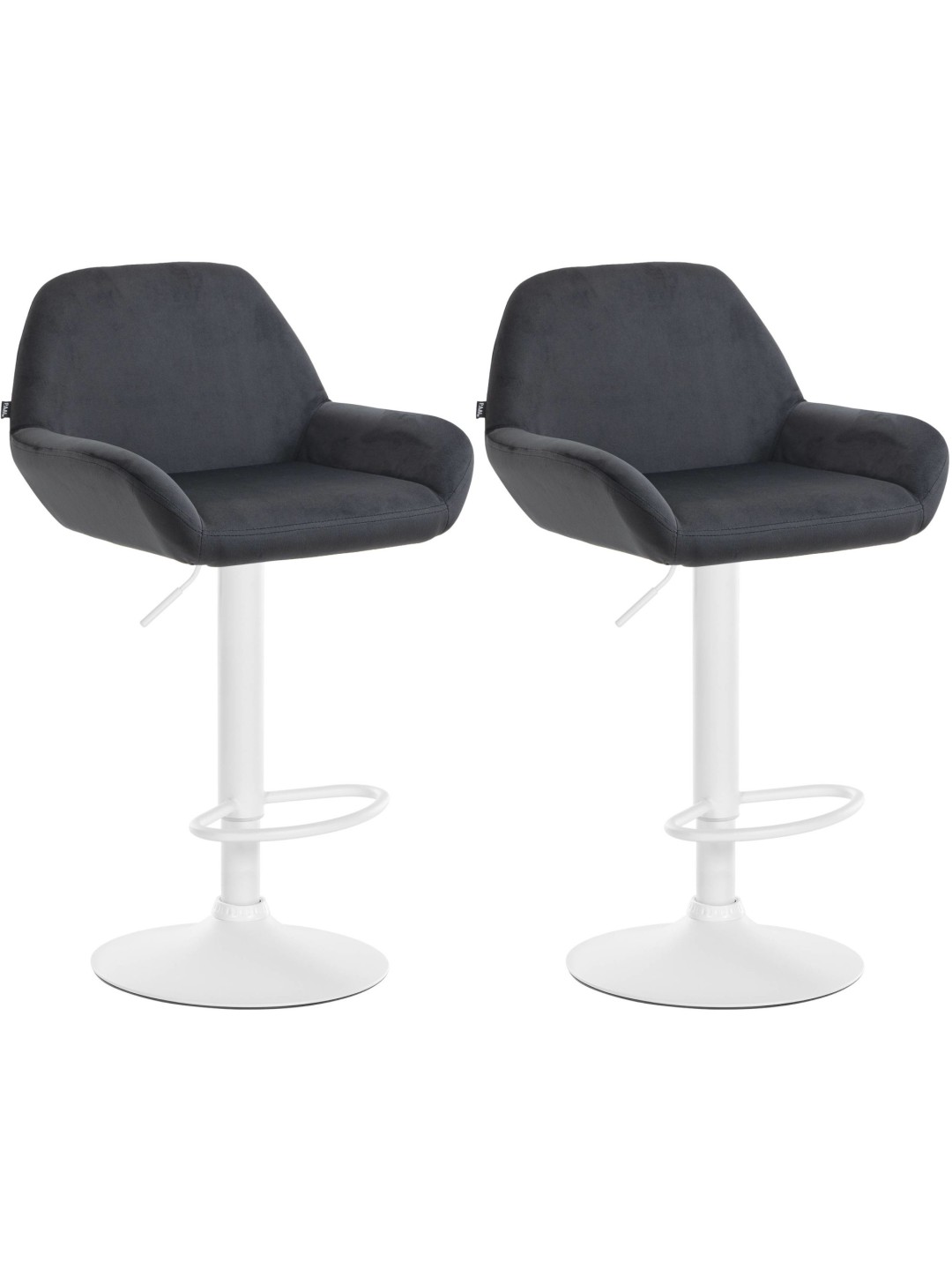 Set van 2 barkrukken Braga fluweel, zwart