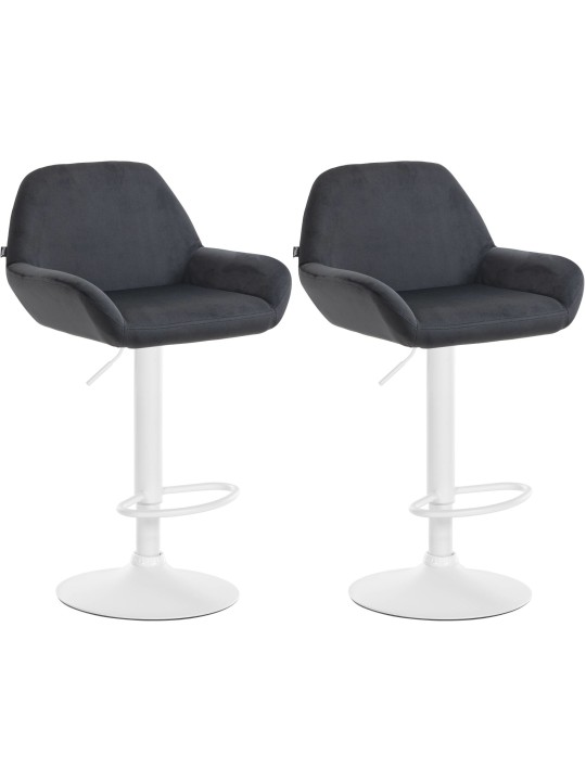 Set van 2 barkrukken Braga fluweel, zwart Set van 2 barkrukken Braga fluweel, zwart
