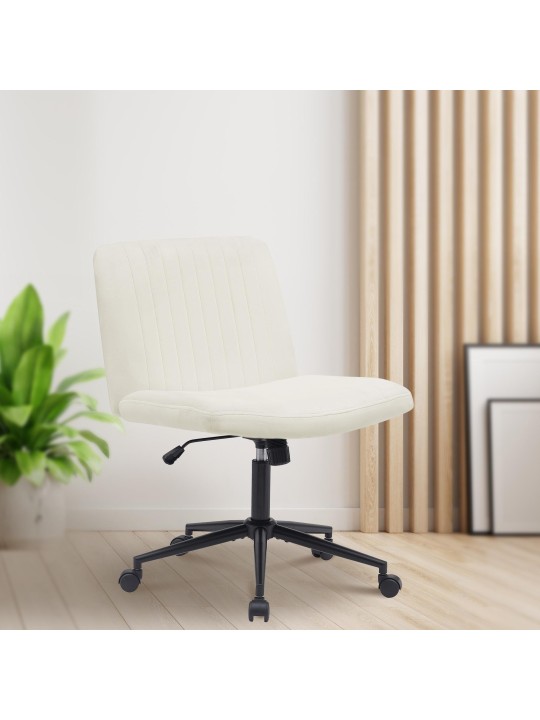 Bureaustoel Kingman fluweel, crème