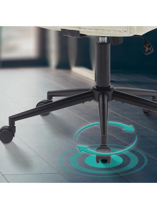 Bureaustoel Kingman fluweel, crème