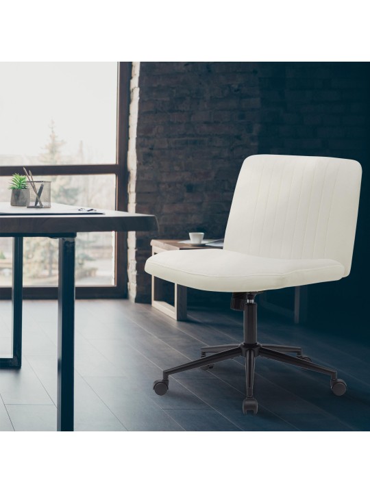 Bureaustoel Kingman fluweel, crème