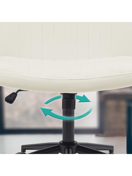 Bureaustoel Kingman fluweel, crème