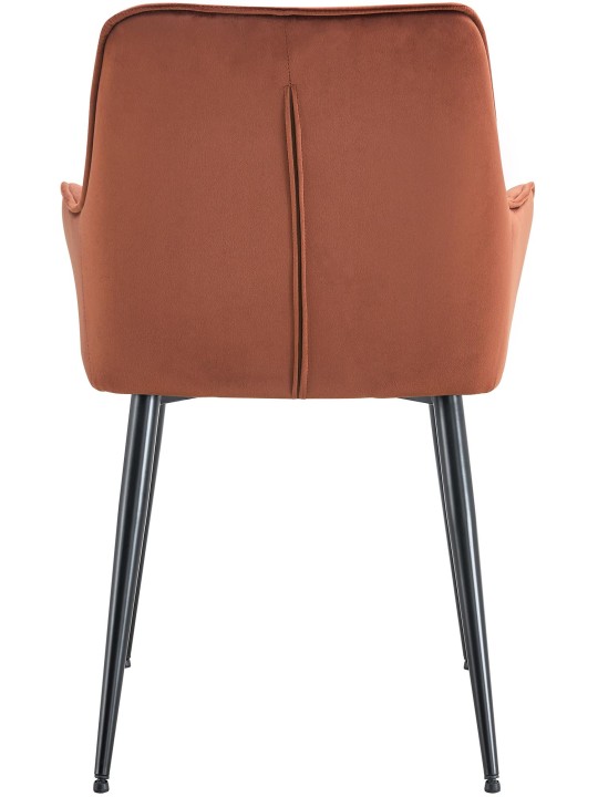 Ferndale fluwelen eetkamerstoel, bruin