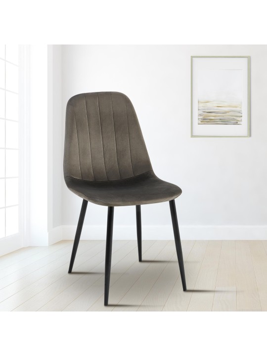 Baxter fluwelen eetkamerstoel, antraciet