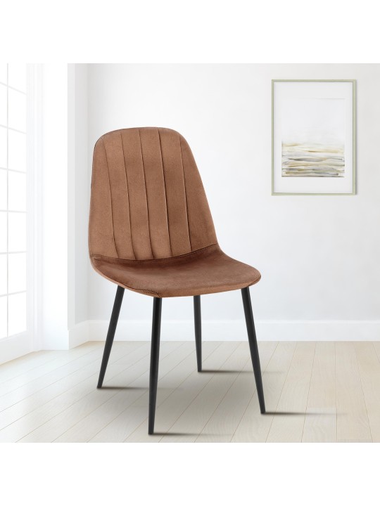 Baxter fluwelen eetkamerstoel, bruin