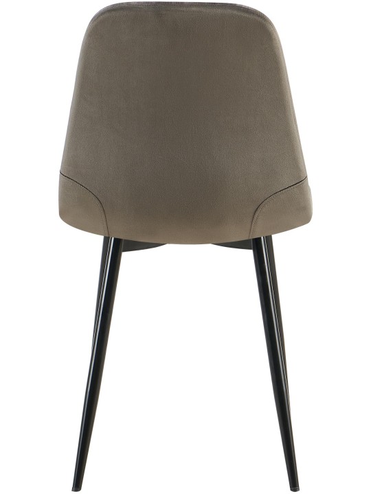 Set van 4 eetkamerstoelen Baxter fluweel, antraciet