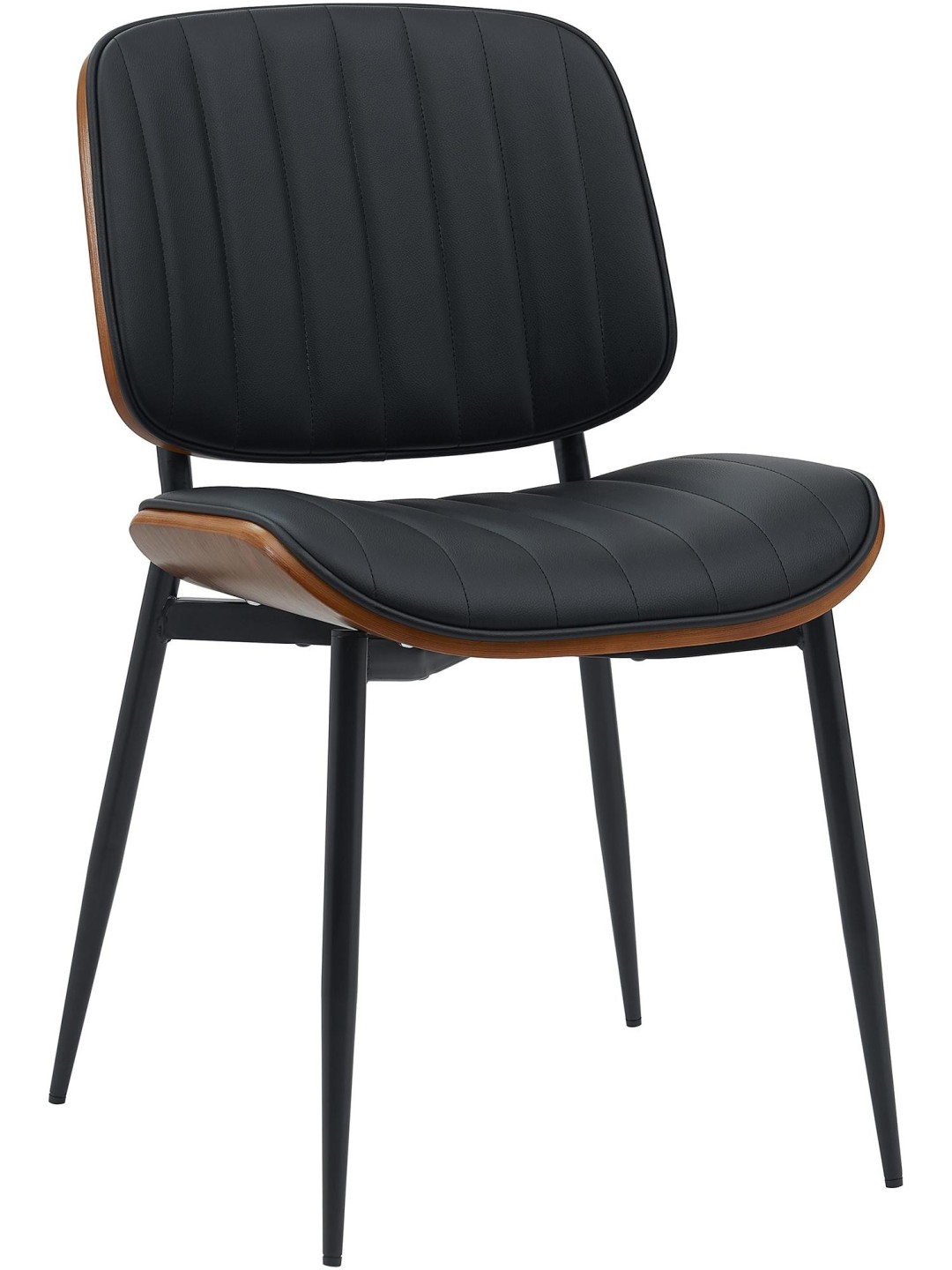 Bezoekersstoel Tiffin kunstleer, walnoot/zwart