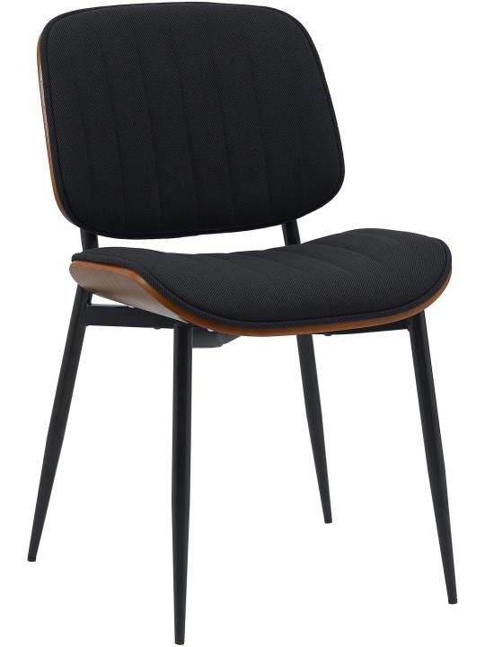 Bezoekersstoel Tiffin stof, walnoot/zwart