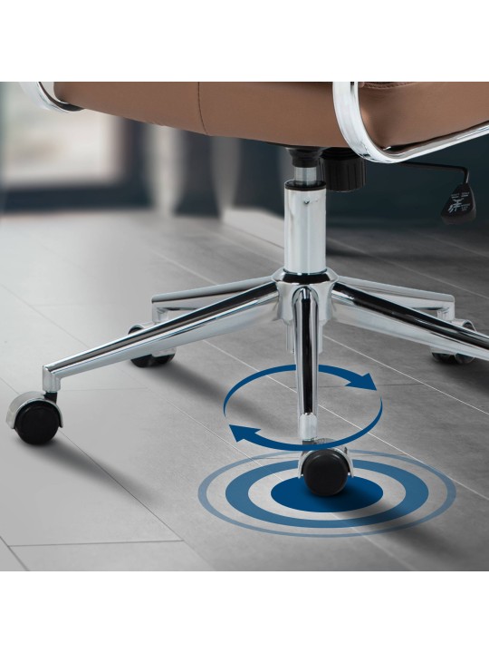 Bureaustoel Oakland echt leer, lichtbruin