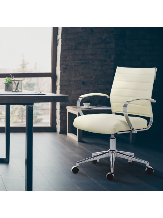 Bureaustoel Oakland kunstleer, crème