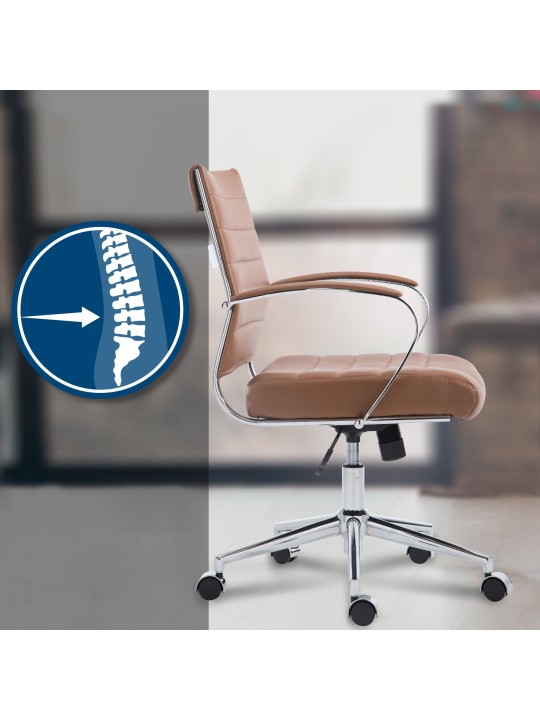 Bureaustoel Oakland kunstleer, lichtbruin