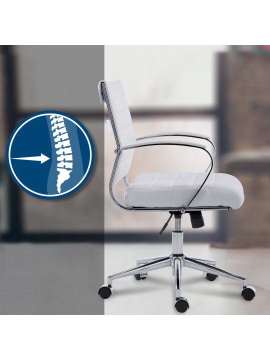 Bureaustoel Oakland kunstleer, wit