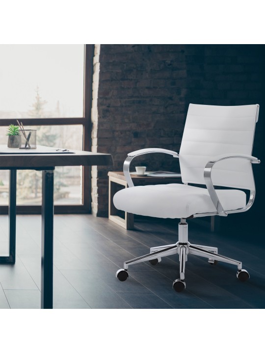 Bureaustoel Oakland kunstleer, wit