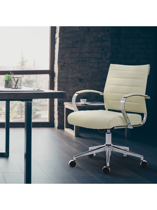 Bureaustoel Oakland stof, crème