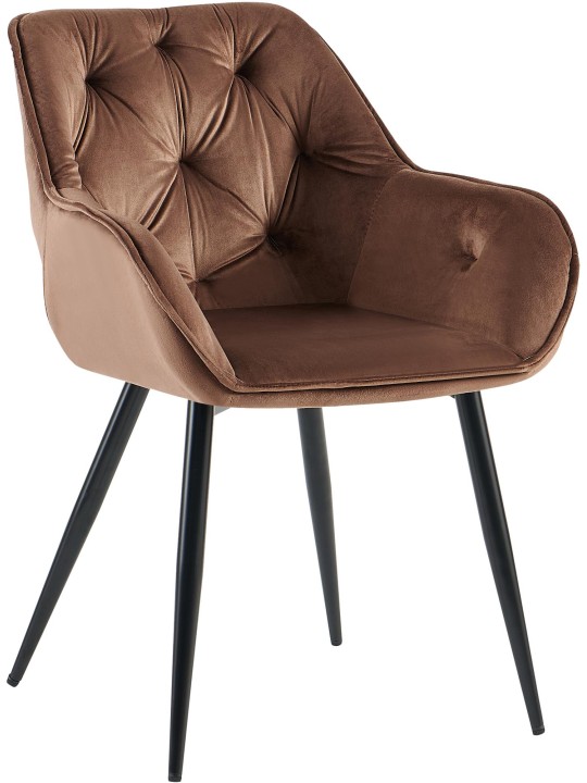 Bezoekersstoel Cassis fluweel, bruin Bezoekersstoel Cassis fluweel, bruin
