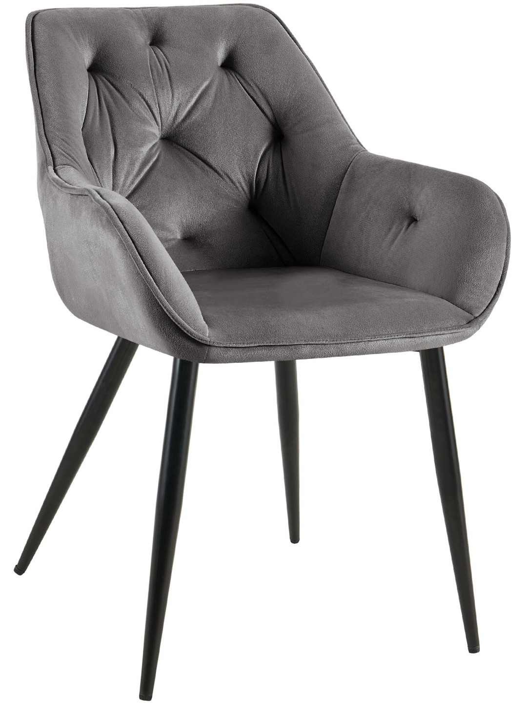 Bezoekersstoel Cassis fluweel, donkergrijs