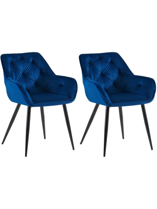 Set van 2 eetkamerstoelen Cassis, blauw
