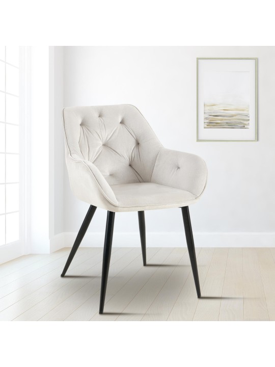 Set van 2 eetkamerstoelen Cassis, lichtgrijs