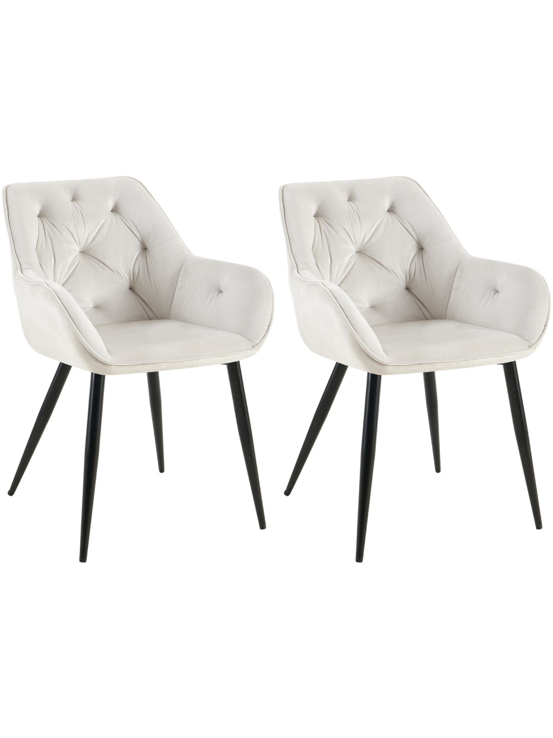 Set van 2 eetkamerstoelen Cassis, lichtgrijs