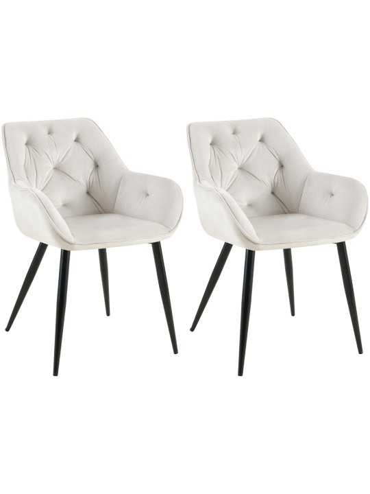 Set van 2 eetkamerstoelen Cassis, lichtgrijs