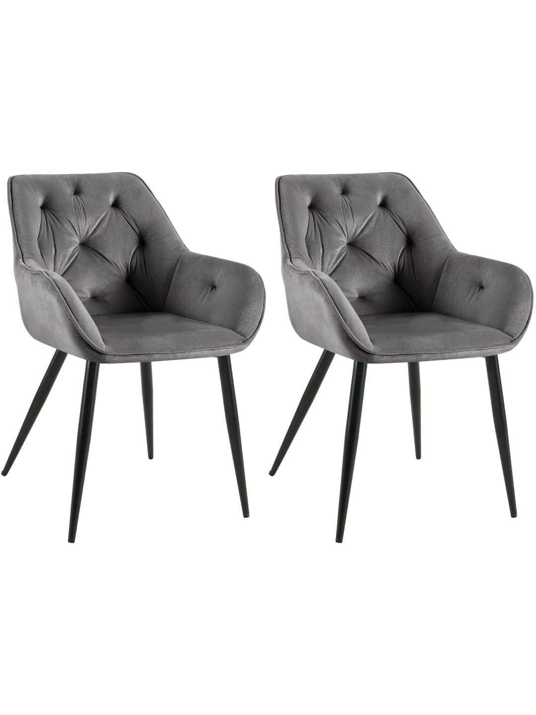 Set van 2 eetkamerstoelen Cassis, donkergrijs