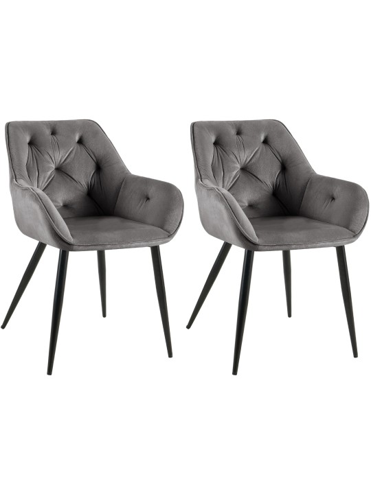 Set van 2 eetkamerstoelen Cassis, donkergrijs