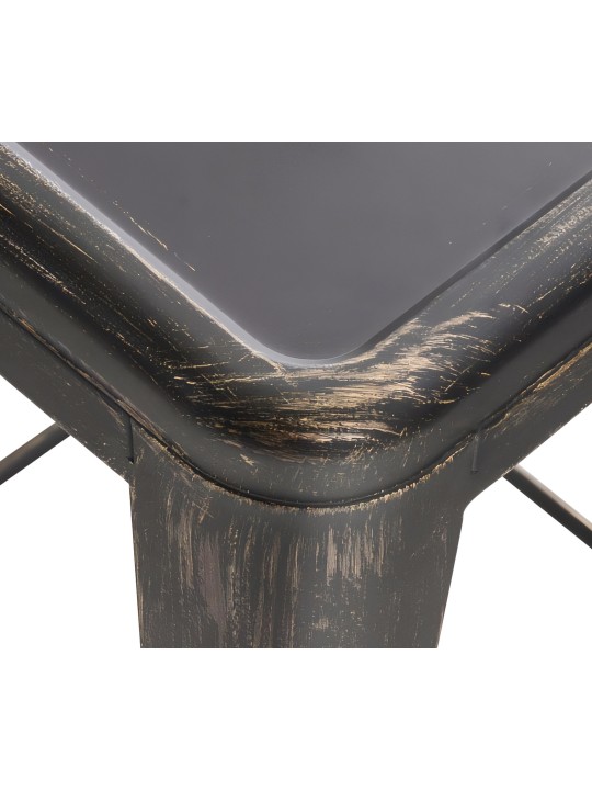 Barkruk Joshua antiek, zwart-goud