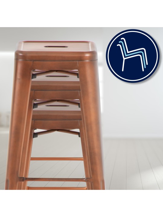 Set van 2 barkrukken Joshua, koper