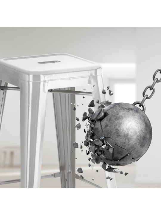 Set van 2 barkrukken Joshua, zilver Set van 2 barkrukken Joshua, zilver