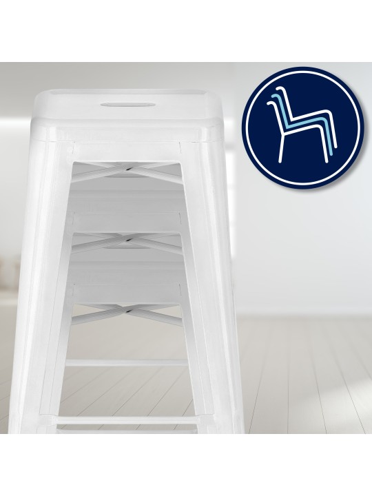 Set van 2 barkrukken Joshua, wit