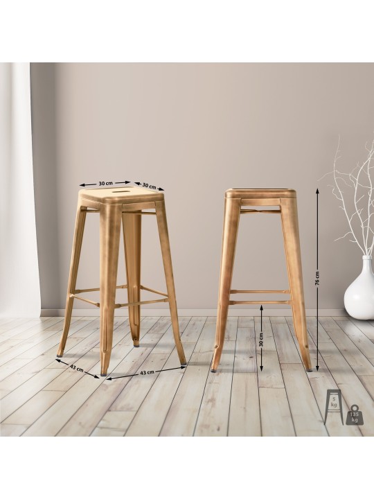 Set van 4 barkrukken Joshua, goud