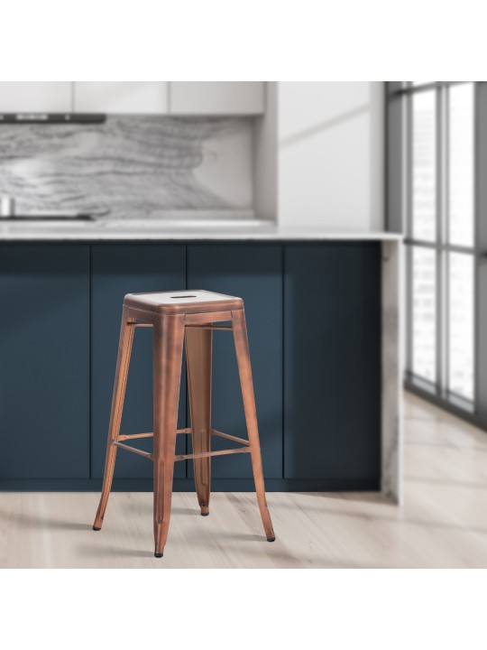 Set van 4 barkrukken Joshua, koper