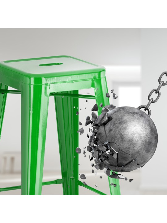 Set van 4 barkrukken Joshua, groen