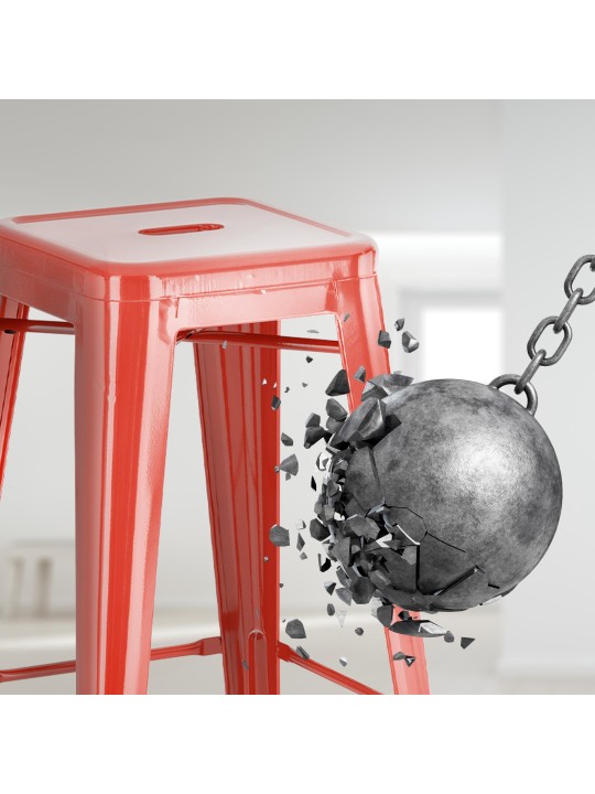 Set van 4 barkrukken Joshua, rood