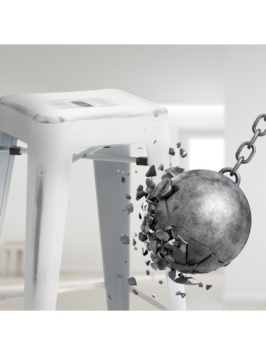 Set van 4 barkrukken Joshua, antiek wit