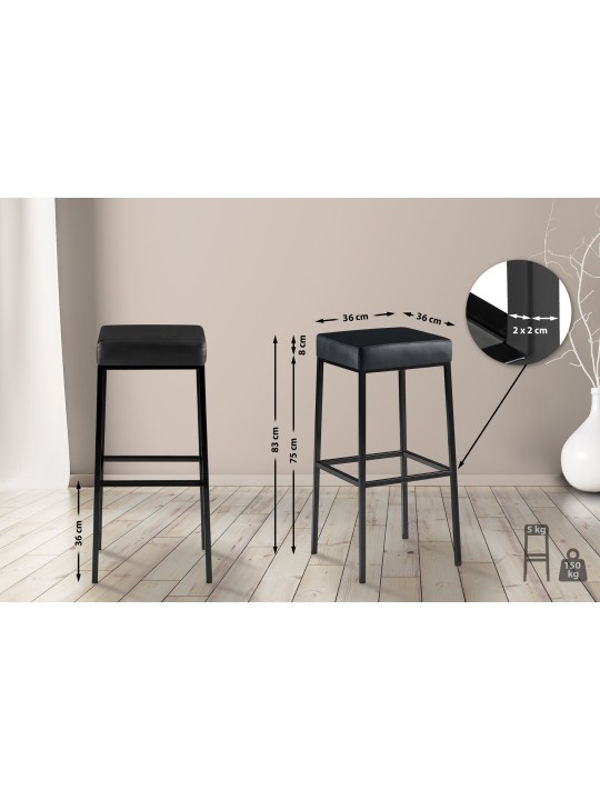 Barkruk Montreal B85, zwart