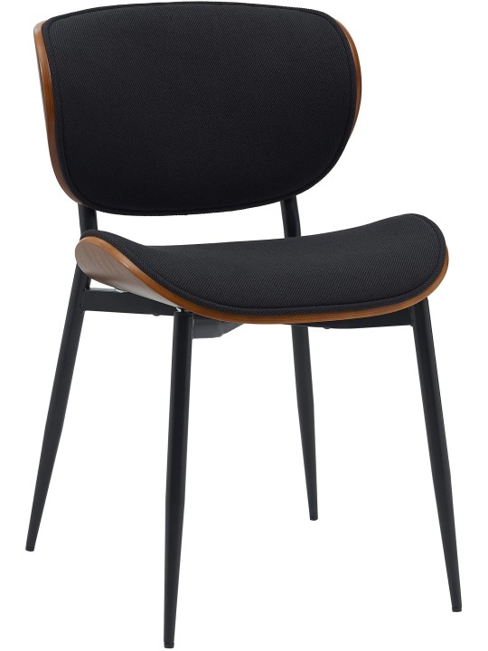 Bezoekersstoel Enid stof, walnoot/zwart