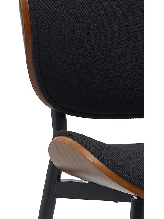 Bezoekersstoel Enid stof, walnoot/zwart