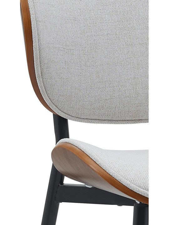 Bezoekersstoel Enid stof, walnoot/crème