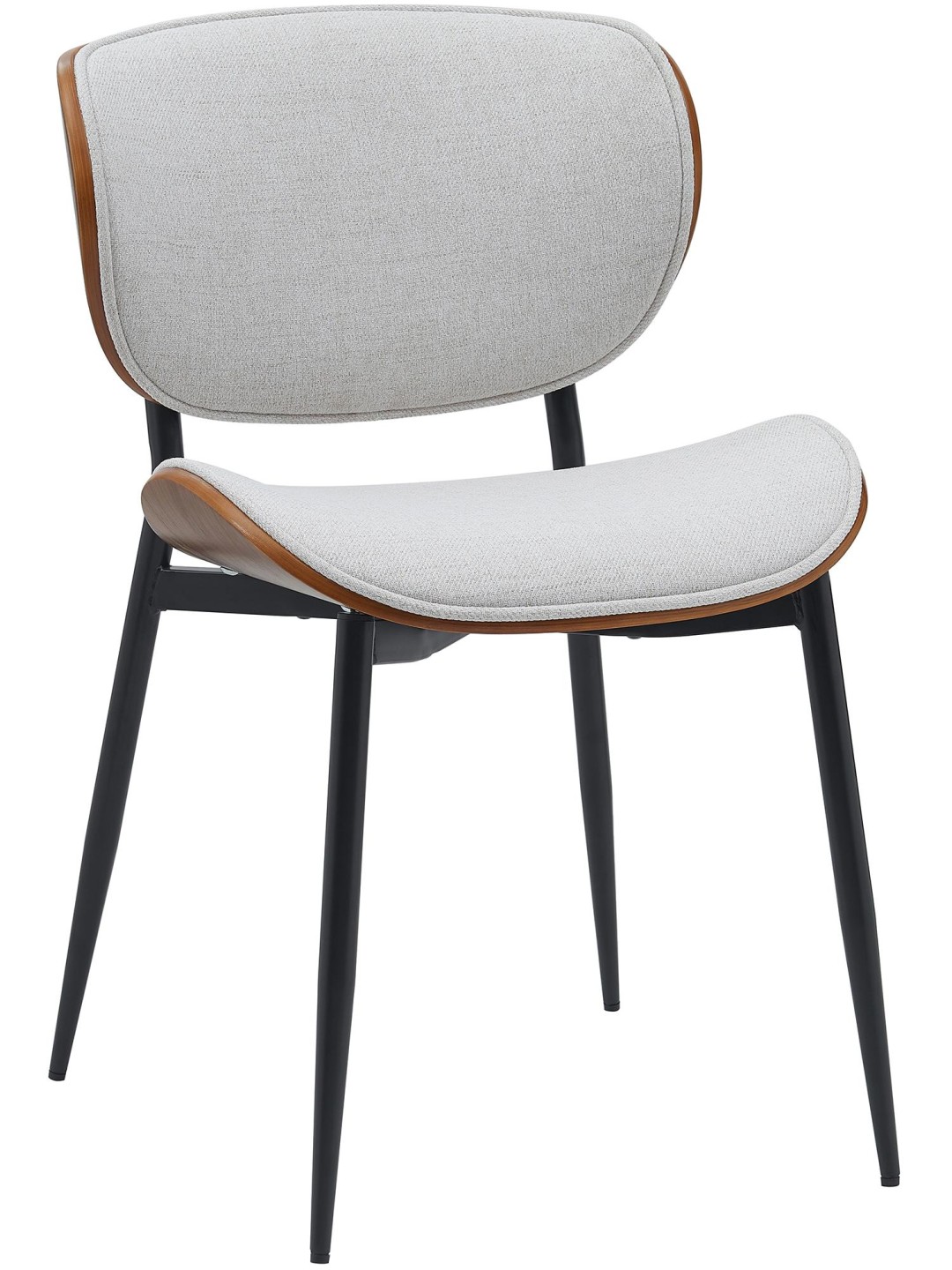 Bezoekersstoel Enid stof, walnoot/crème